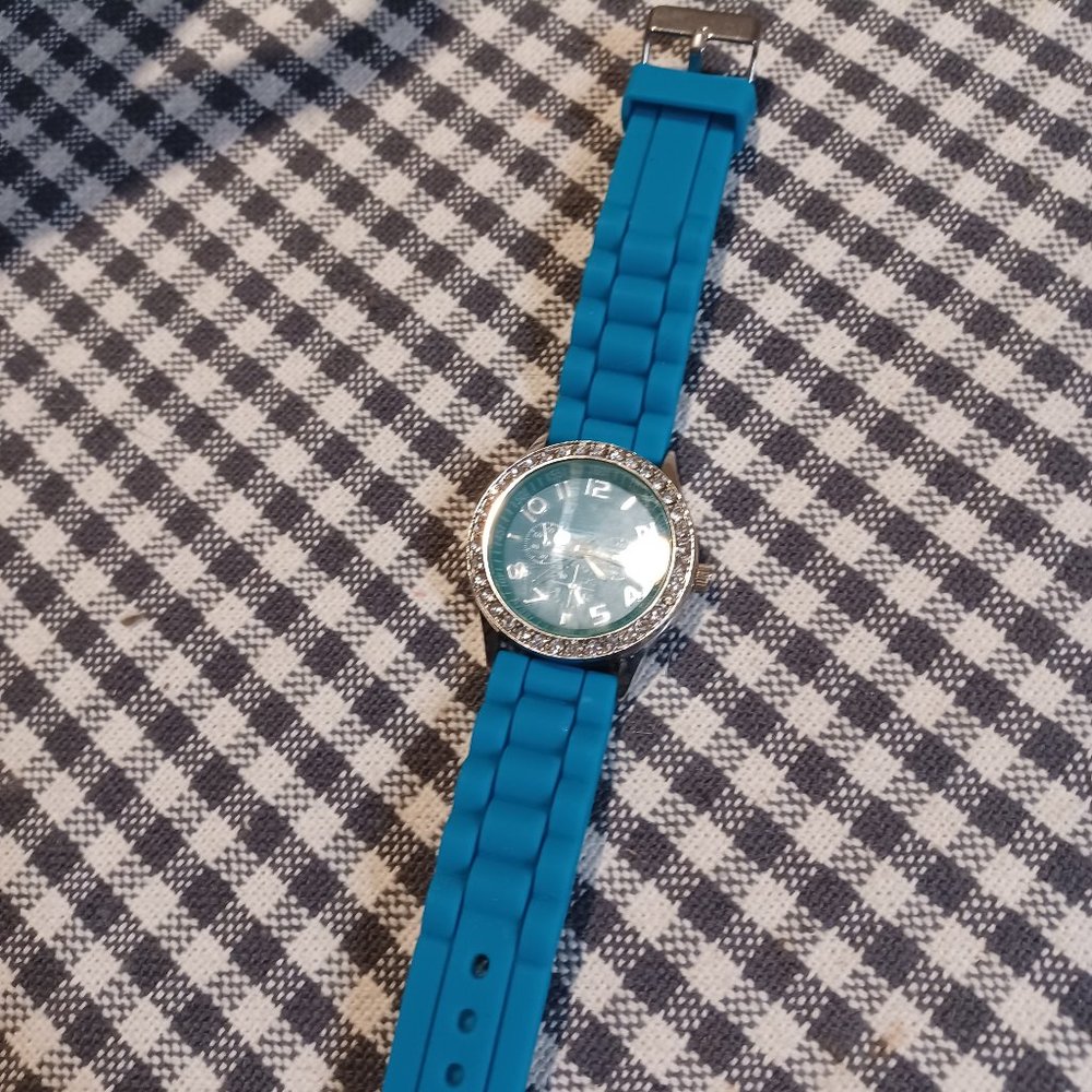 Blue wrist watch